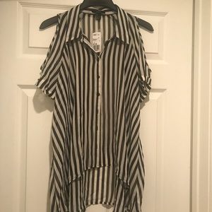 Sheer high low blouse